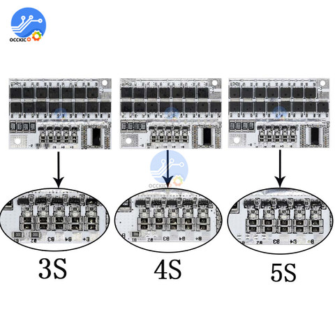 BMS 3S 4S 5S 12V 16.8V 21V 100A 18650 Lithium Battery Protection Charge Board 18650 Rechargeable Battery PCB BMS Board ► Photo 1/6