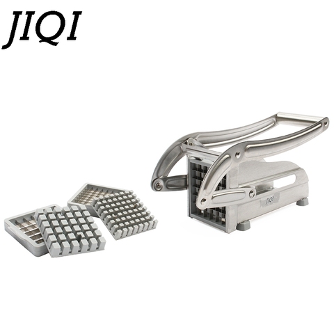 JIQI Stainless Steel French Fry Potato Strip Cutter Potatoes Chips Cutting Machine Hand Push Fries Chopper Slicer 8mm 10mm Blade ► Photo 1/6