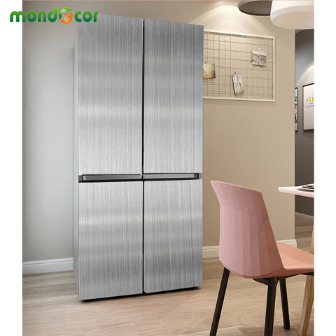 Self Adhesive Wallpaper Silver Stainless Steel Contact Paper For Appliances  Cover Fridge Refrigerator Wrap Decorative Vinyl Film - Wallpapers -  AliExpress