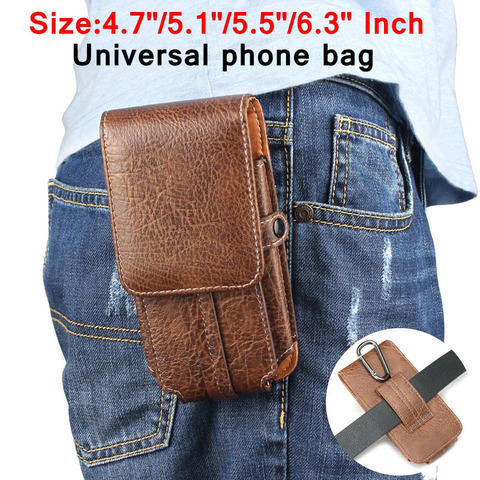 Outdoor Leather Pouch Belt Waist Bag Phone Case Cover For samsung galaxy s7 s8 j5 2016 a5 2017 Hook Holster 4.7'' to 6.3'' ► Photo 1/1