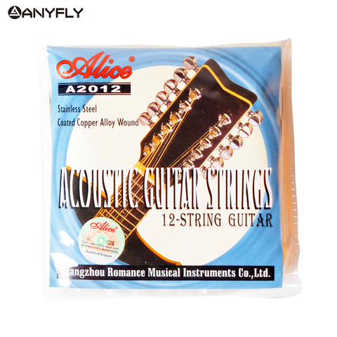 Alice A2012 12 Strings Acoustic Guitar Strings 010-026 Musical Instrument Guitar Parts Accessories 12 Guitarrra Strings 1 Set ► Photo 1/6