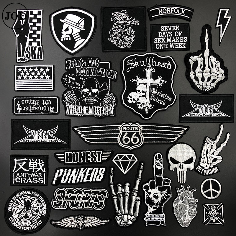 Custom Embroidered Patch Old English Black Metal Punk LA Tattoo Writin –  socialrebellionpatches