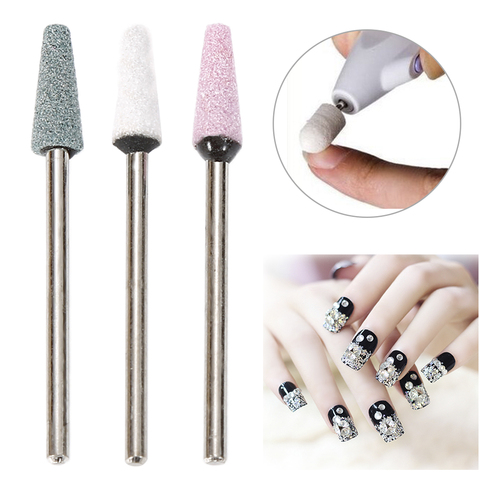 Nail Art Drill Manicure Grinding Head Cone Flat Silicone Carbide Carborundum Nail Polishing Bits Wheel Shank 2.34mm TSLM2 ► Photo 1/6