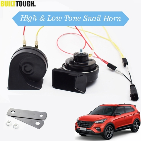 1 SET Car Snail Horn For Hyundai Creta ix25 2014 2015 2016 2017 2022 110-125db Dual Tone Loud Waterproof Auto Horns ► Photo 1/6