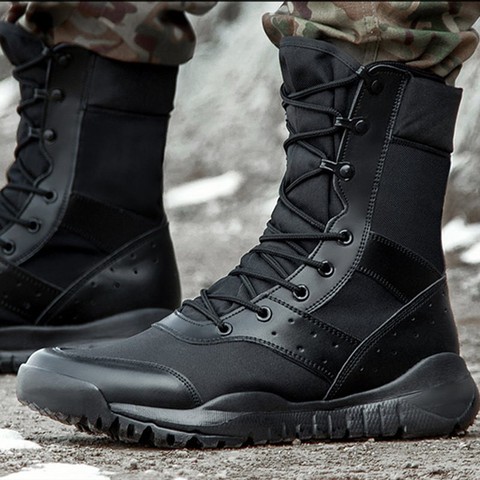 Summer Combat Boot Men Women Climbing Training Lightweight Waterproof Tactical Boots Outdoor Hiking Breathable Mesh Army Shoes ► Photo 1/6