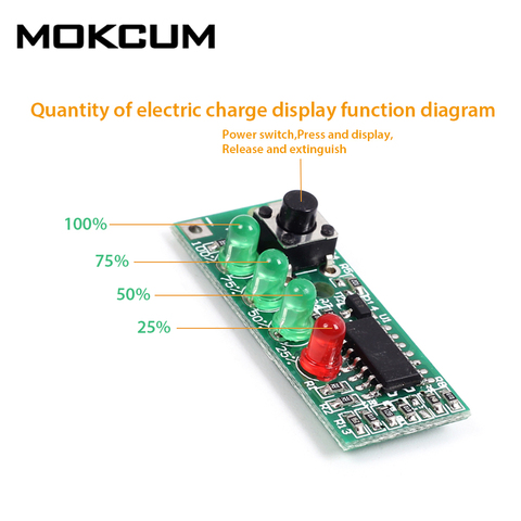 Power Indicator 4-Level Battery Tester for 3S 12V Lithium Battery Saturation voltage 12.6V Quantity of Electric Charge Display ► Photo 1/6