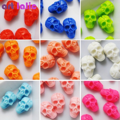 20 Pcs Nail Art 3D Skull Bone Design Resin Beads Nail Tips DIY Gel Nail Art Tips Decoration ► Photo 1/4