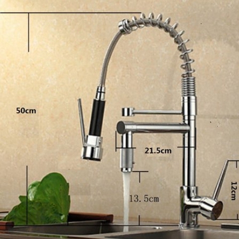 Uythner Chrome Brass Basin Kitchen Faucet Vessel Sink Mixer Tap Spring Dual Swivel Spouts Sink Mixer Bathroom Faucets Hot Cold ► Photo 1/6