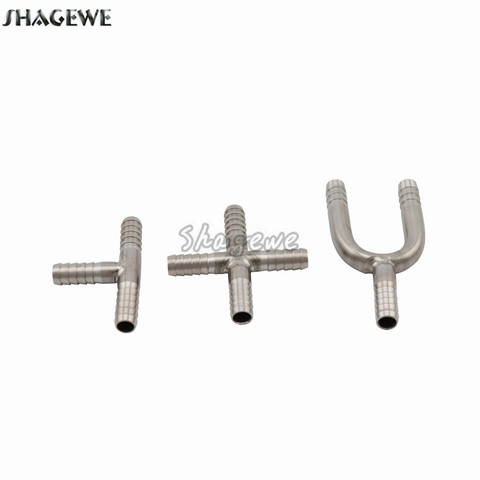 Stainless Steel Hose Splicer U Shaped Hose Barb Tee 3-Way T-Shape 4-Way Beer Connector Cross Fittings for Home Brew Beer Line ► Photo 1/5