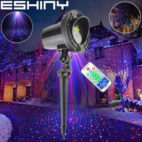 ESHINY Outdoor WF RGB Laser Full Stars Sky Patterns Projector Holiday House Party Xmas Tree Wall Landscape Garden Light N65T83 ► Photo 1/6