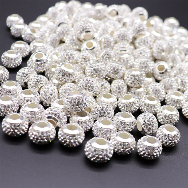 Wholesale Fashion Rhinestone Crystal Loose Spacer Beads Charm European Bracelets