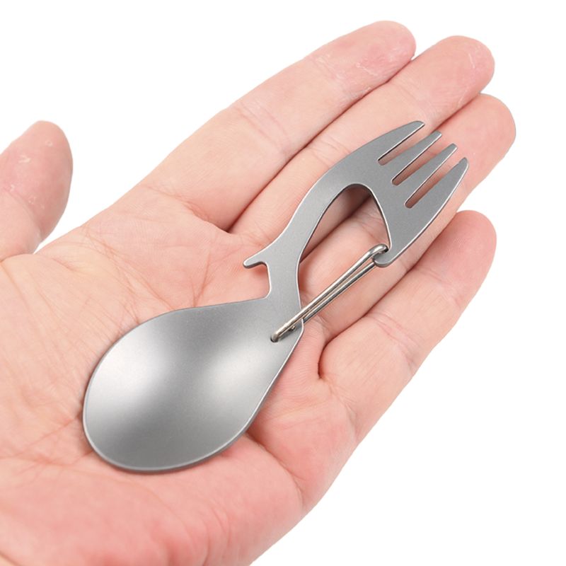 Keith Titanium Fork Spoon Bottle Opener Outdoor Camping Picnic Tableware Cutlery 