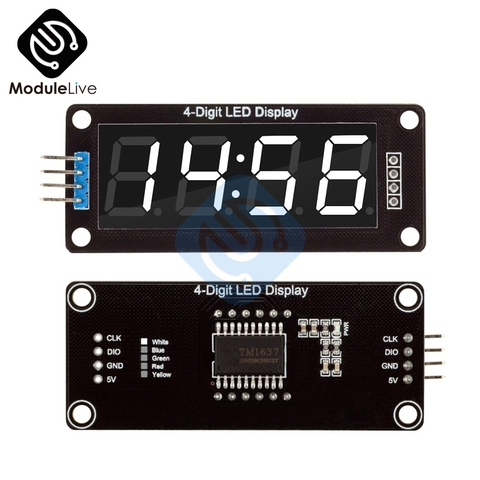 TM1637 0.56'' 0.56 inch White 7 Segments 4-Digit Digital LED Display Tube White Clock Double Dots Module For Arduino Board ► Photo 1/1