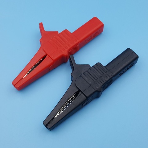 2Pcs Insulated Large Safety Red and Black Alligator Clip With 4mm Banana Jack 1000V 32A ► Photo 1/6