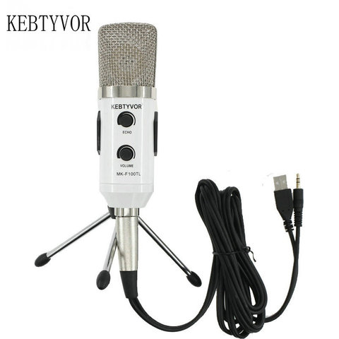 MK-F100TL USB 2.0 Condenser Sound Recording Audio Processing Wired Microphone with Stand for Radio Braodcasting KTV Karaoke ► Photo 1/6