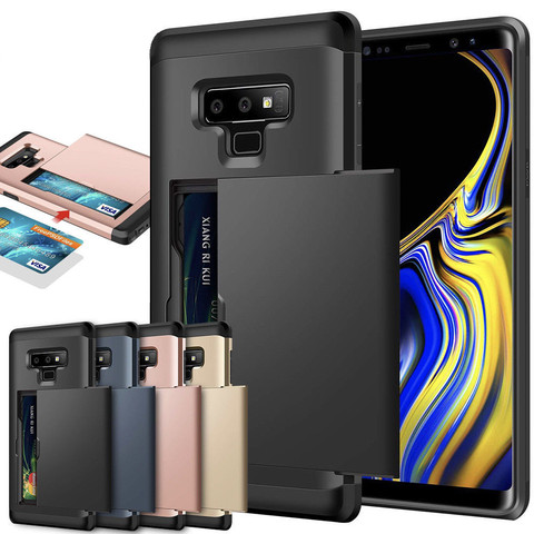 Business Phone Case For Samsung galaxy Note 9 8 Note5 4 Case Slide Armor Card Slot Cover for Samsung S8 S7 S6 Edge S10 Plus S9 + ► Photo 1/6