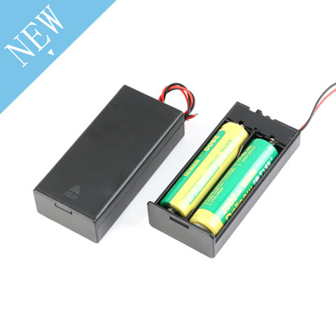 2*18650 Battery Box Case Holder Series Battery Storage Box Switch&Cover DC Plug For 2x18650 DIY Batteries Holder ► Photo 1/4