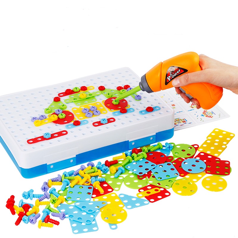Han Bo 3D Creative Puzzle Box w/ Drill Learning Toy 258 Pcs STEM DIY Kids 3+ 