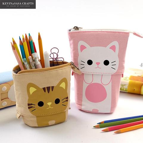 Flexible Big Cat Pencil Case Fabric Quality School Supplies Stationery Gift School Cute Pencil Box Pencilcase Pencil Bag ► Photo 1/6