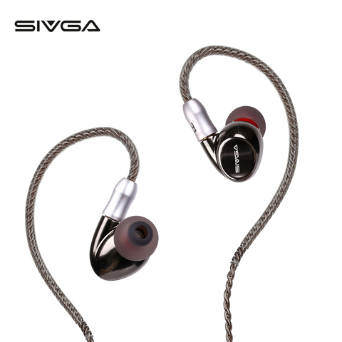 SIVGA SM001 Dual Drivers Wired Sport Earphones Hi-Fi Stereo Noise Cancelling Earbuds with 3 replace nozzles + 2 Detachable MMCX ► Photo 1/1