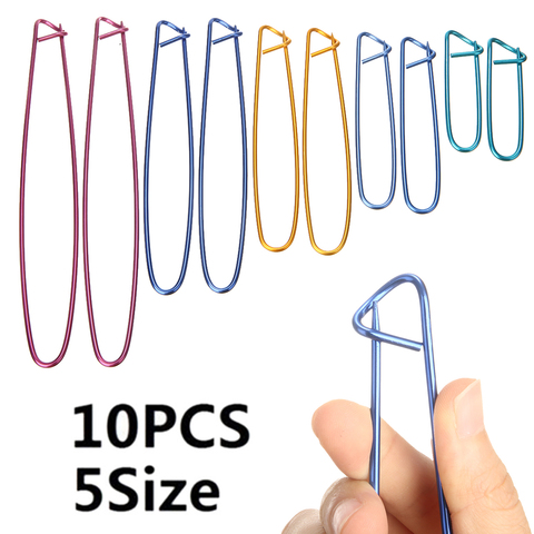 10Pcs Aluminum Knit Holders Knitting Needles Markers Crochet Hook Locking Stitch Seam DIY Crafts Sewing Tool for Making Sweater ► Photo 1/6