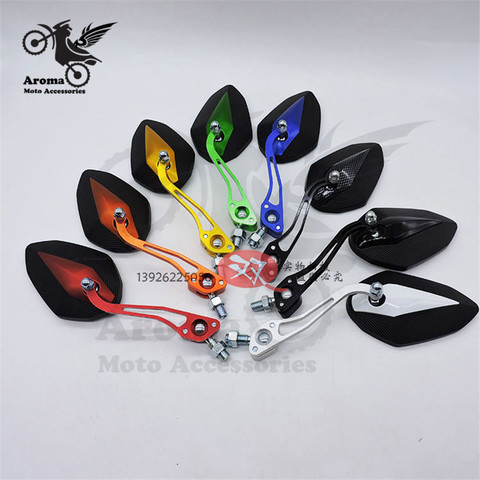 10mm 8mm colorful decal moto rear view mirrors cafe racer motorbike side mirror for vespa piaggio  parts motocross ATV Off-road rear view scooter accessories racing dirtbike colorful pitbike  motorcycle rearview mirror ► Photo 1/6