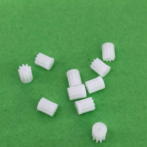 10pcs/lot  K021Y  91A Mini Plastic Motor Shaft Gear Sets 9 Tooth 1mm Hole Diameter DIY Helicopter Robot  High Quality On Sale ► Photo 1/5