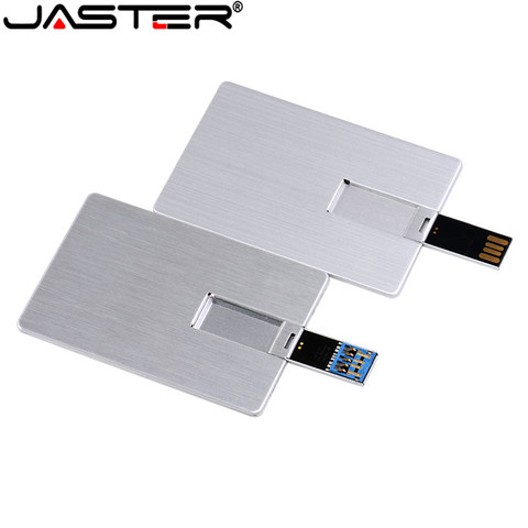 JASTER Usb Flash Drive 4GB 8GB 16GB 32GB 64GB Metal Card Pendrive Business Gift Usb Stick Credit Card Pen Drive ► Photo 1/6