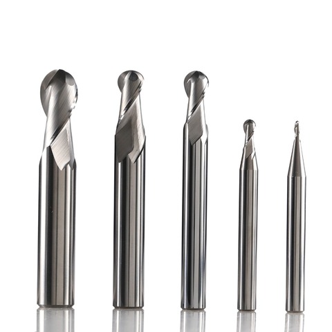 ZCC AL-2B solid tungsten carbide 2 flute aluminium ball nose end mill cnc milling cutter cutting tools for  machining profile ► Photo 1/6