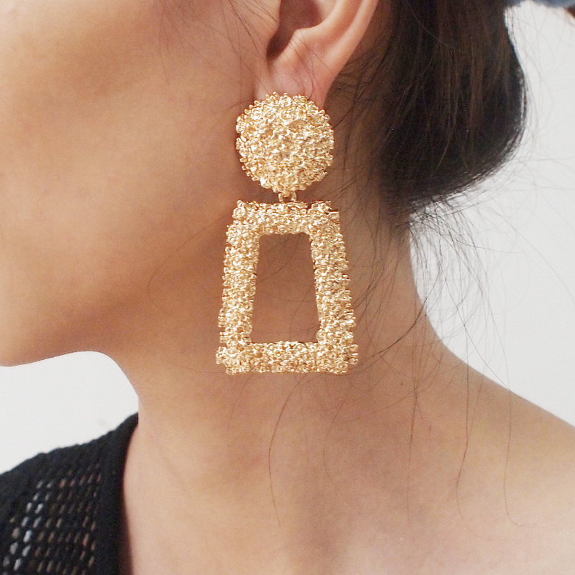Fashion Punk Jewelry Geometric Dangle Drop Earrings Metal Statement Big Gold Z 