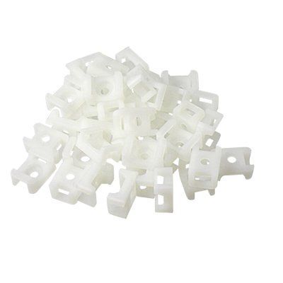 4.5mm Cable Tie Mount Wire Buddle Saddle Type Plastic Holder White 100PCs ► Photo 1/1