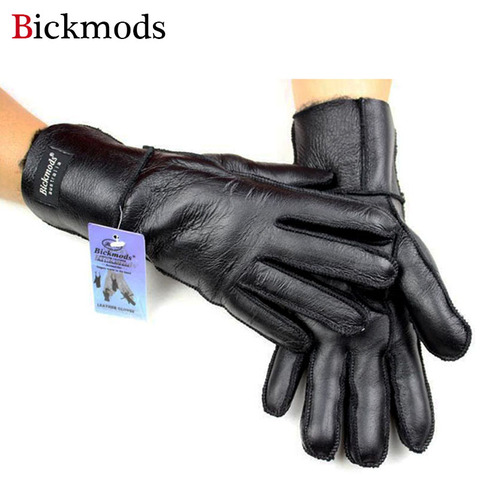 sheepskin fur gloves woman thick winter warm outdoor windproof finger splicing sewing multiple color leather Finger gloves ► Photo 1/5