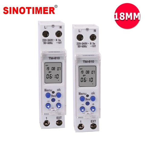 Factory Price 18mm Single Module DIN Rail Programmable Timer Switch with  External Trigger Switch ► Photo 1/6