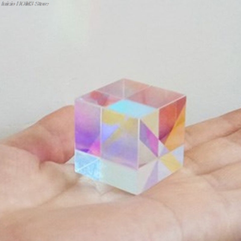 Colorful Combiner Splitter Cross Dichroic Cube RGB Prism  Optical Glass Triangular Prism for Teaching Light Spectrum Physics 20m ► Photo 1/6