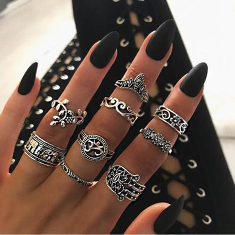 Midi Set Ring Stackable For Women Rings Set Girls 9pcs Finger