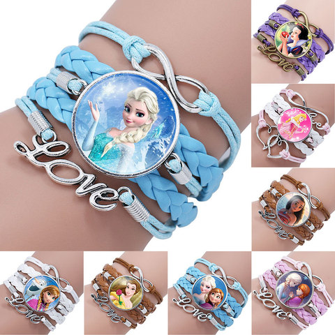 2022 Disney Frozen 2 Elsa Anna Princess Cartoon Bracelet Action Figure Toys lovely Wristand Girl Gift Christmas Gifts Toys ► Photo 1/6