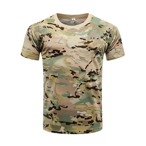 Army Military Tactical Shirt Short Sleeve Camo Cotton Men Quick Dry T-Shirt Outdoor Camping Hunting Clothes Hiking Shirts ► Photo 1/6