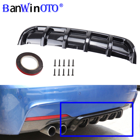 Car Modification Universal Spoiler Chassis Fin Shark Fin Bending Insert Rear Bumper Diffuser High Quality ABS Material BANWINOTO ► Photo 1/6