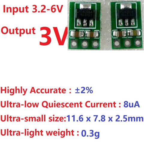 2x 3.3-6V to 3V DC-DC Step-Down Power Supply Buck LDO Module Voltage regulator Board for 18650 li-ion AAA Dry cell batteries ► Photo 1/6