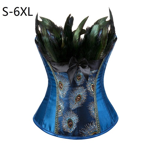 Caudatus Corsets and Bustiers Peacock Embroidery Princess Burlesque Overbust Corset Gothic Feather Clothing Body Shaper Bustier ► Photo 1/3