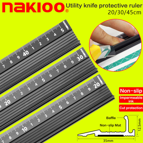 Advanced aluminum alloy ruler, multifunctional student cutting protection art anti slip drawing tool ► Photo 1/5