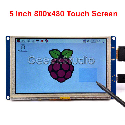 5 inch HDMI LCD Touch Screen 800*480 TFT Display for Raspberry Pi 4B / 3B+ / 3B / 2 Model B / PC Free Driver Plug and Play ► Photo 1/6