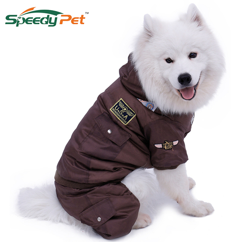 Large Dog Warm Clothes Winter Clothing Pet Dog Jumpsuit Warm Big Dog Track Suit Puppy Hooded Jacket Coat Product XL-5XL ► Photo 1/6