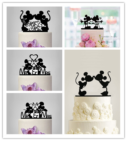 Mickey Minnie Cake Topper Wedding Party Decoration Engagement Anniversary 
