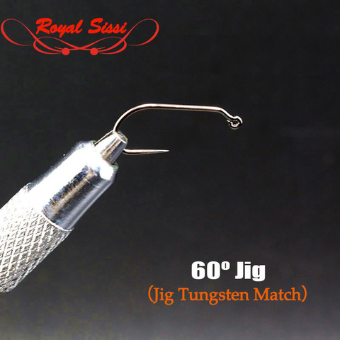 20 PCS 8# 10# 12# 14# 16# Fly Tying Hook 60 Degree Jig Hook/Flat Eye Barbless point For Dry& Wet Flies tungsten beads attachable ► Photo 1/6