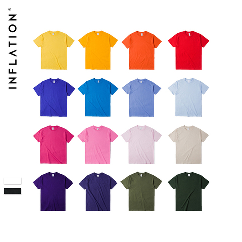 INFLATION Package Sale Summer Men t shirt Men Jersey Short Sleeve T-Shirt 100% Cotton Men Tee Shirt Homme 20 Colors  035S16 ► Photo 1/6