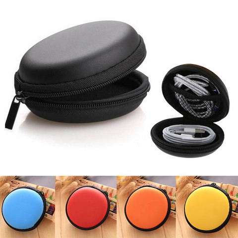 Zippered Portable Round Shape Earphone Bag Headset box Hand Spinner Earphone Case hard USB Cable Organizer ► Photo 1/5