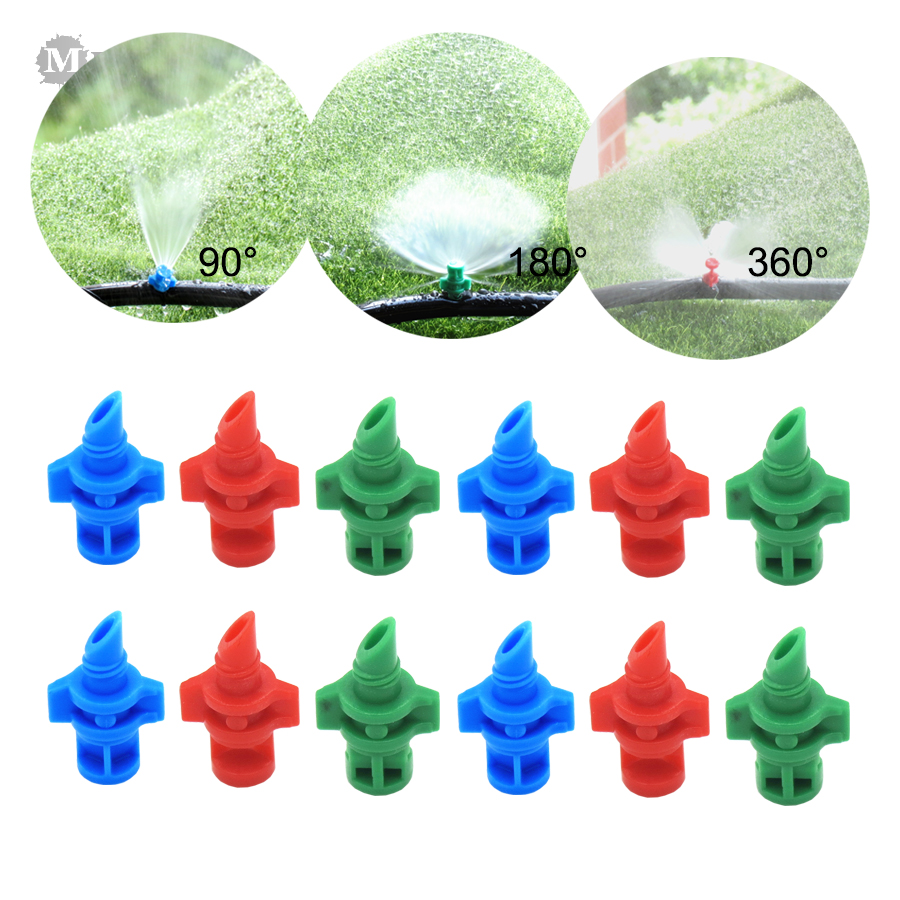 Muciakie 20pcs 90 180 360 Degrees Misting Refraction Spray Nozzle Garden Watering Irrigation For 0382