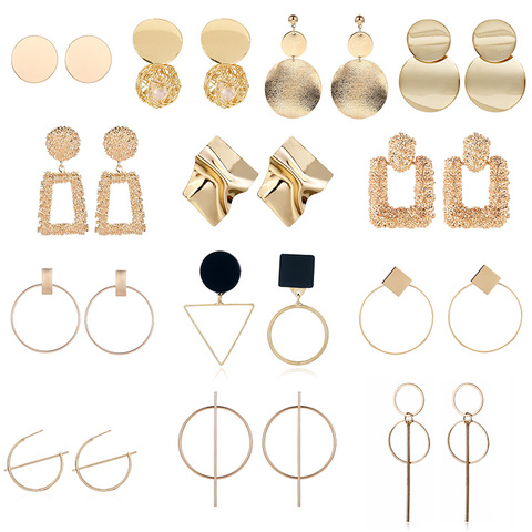 Fashion Statement Earrings 2022 Big Geometric earrings For Women Hanging Dangle Earrings Drop Earring modern Jewelry ► Photo 1/6