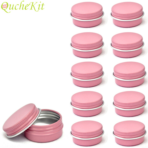 10g/ml Pink Tin Boxes With Screw Thread Lid Metal Storage Box Mini Tea Jars 10pcs Tin Jars For Cream Lip Balm Makeup Organizer ► Photo 1/4